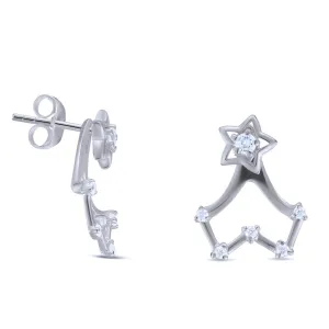 CZ Star Jacket Earrings