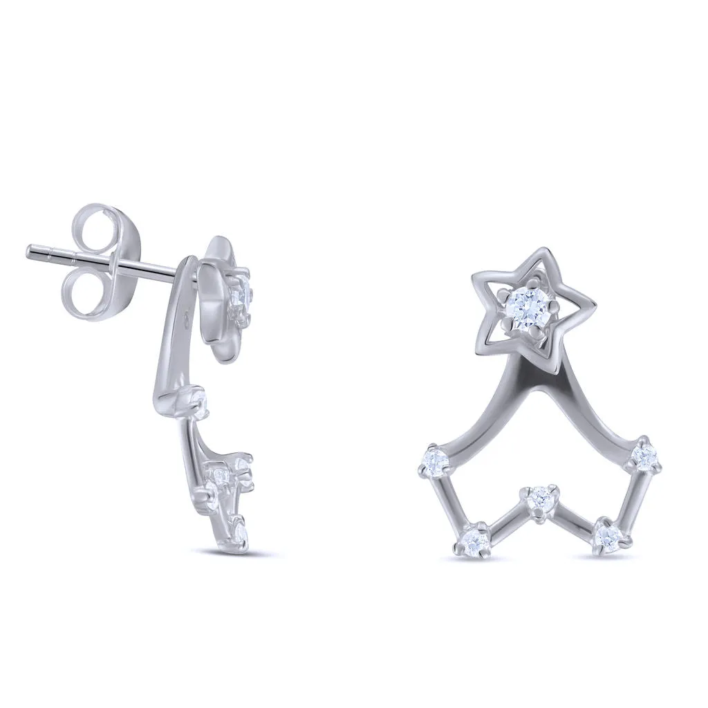 CZ Star Jacket Earrings