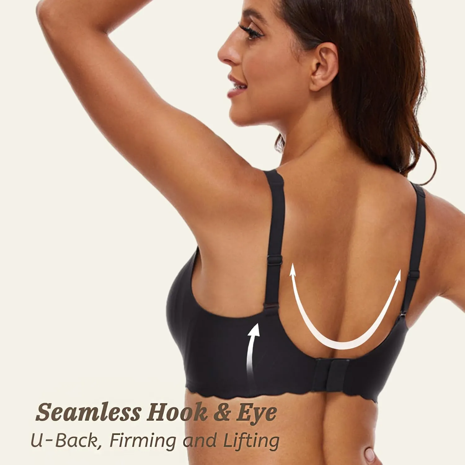 Deep V Petal Bras for Women No Underwire Soft Wireless Bras Comfort Seamless Bralettes with Extender