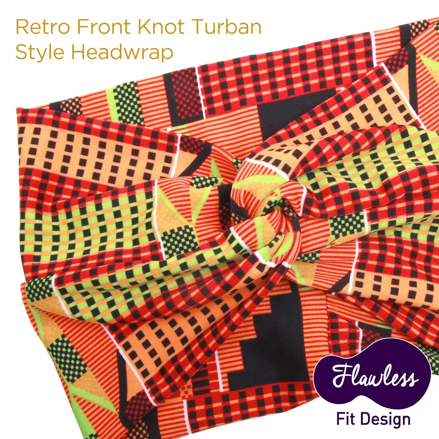 DONNA Spandex Headband Patterned Headband for Hair Womens Headwrap 1pc for Straight Hair, Curly Hair All Hairstyles Ankara Pattern