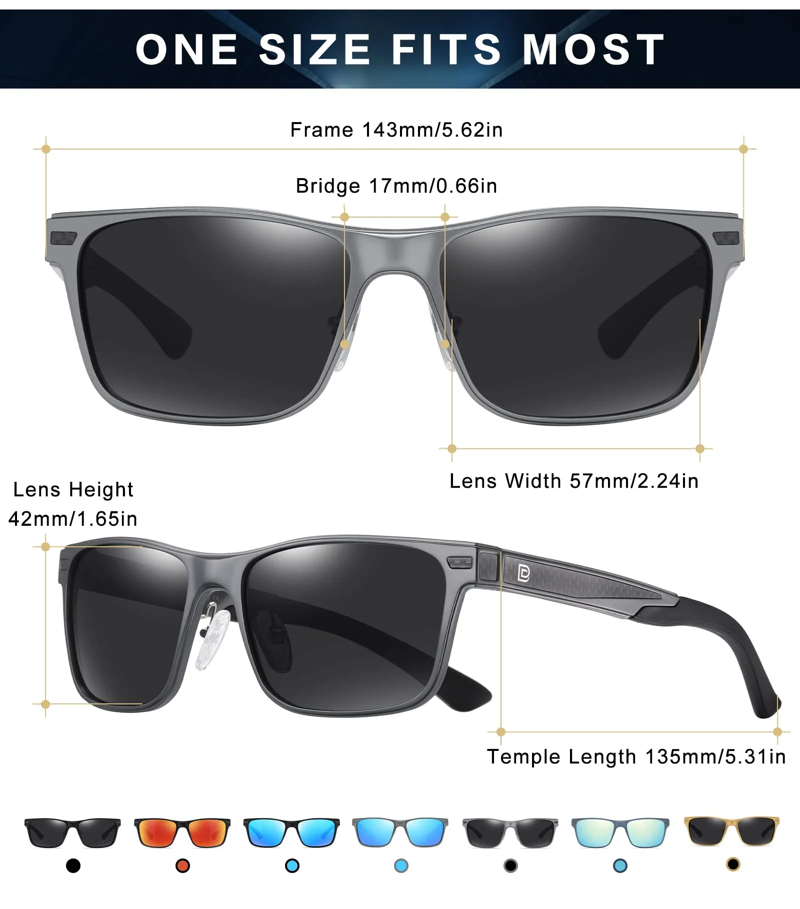 DUCO Polarized Sunglasses Sports Shades 100%UV Protection 8207