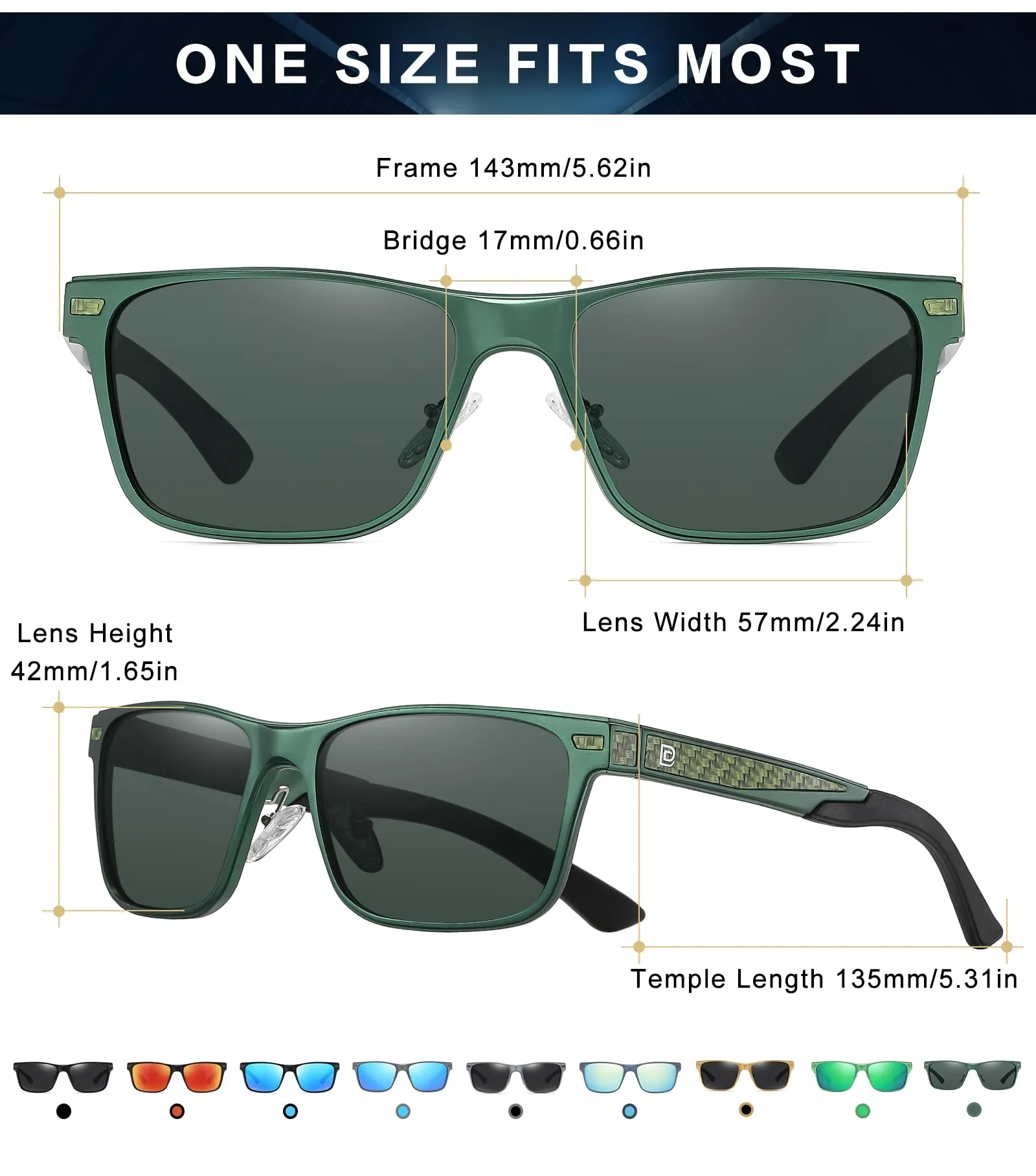 DUCO Polarized Sunglasses Sports Shades 100%UV Protection 8207