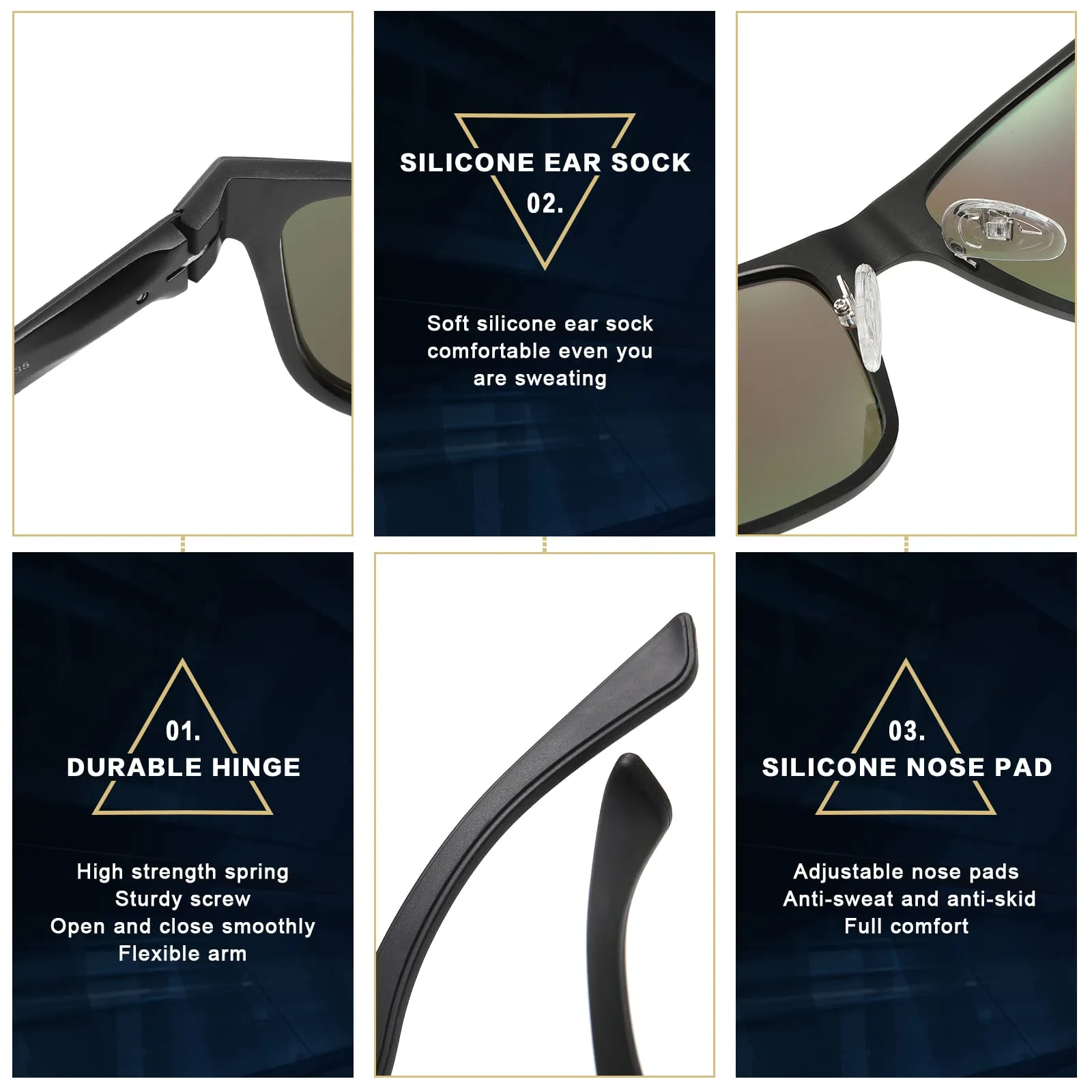 DUCO Polarized Sunglasses Sports Shades 100%UV Protection 8207