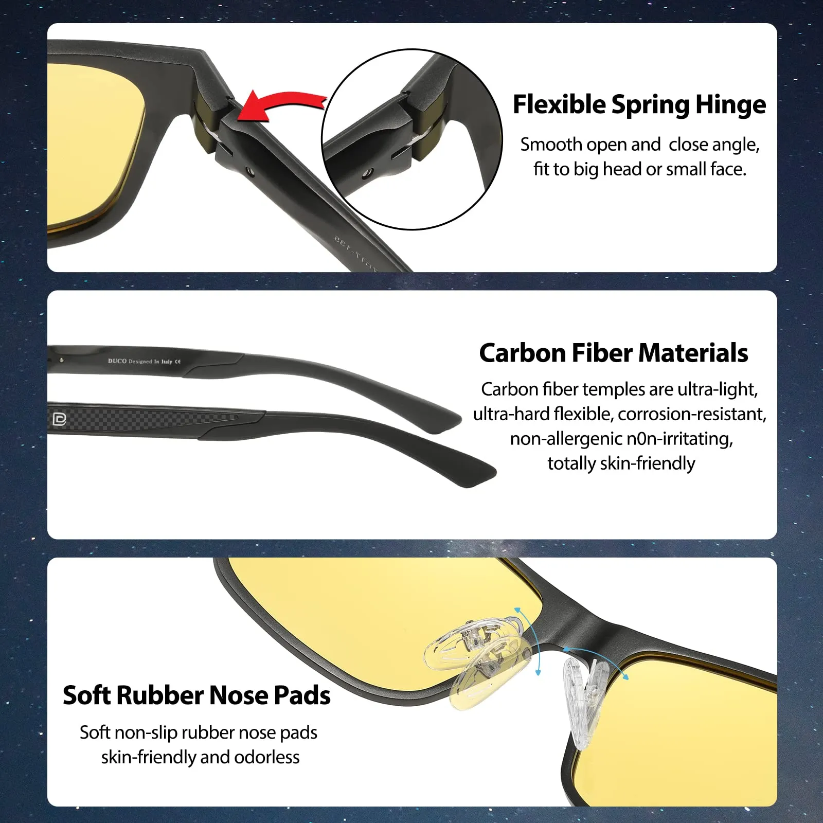 DUCO Polarized Sunglasses Sports Shades 100%UV Protection 8207