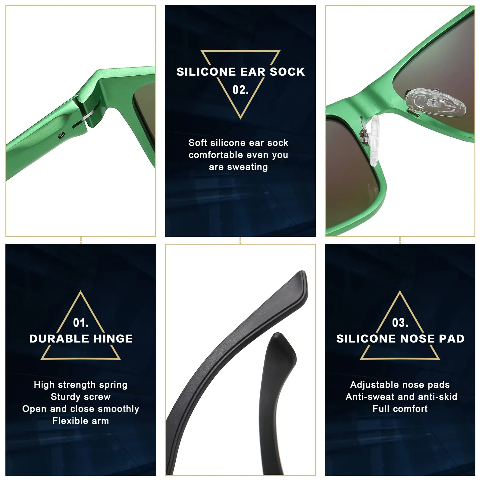 DUCO Polarized Sunglasses Sports Shades 100%UV Protection 8207