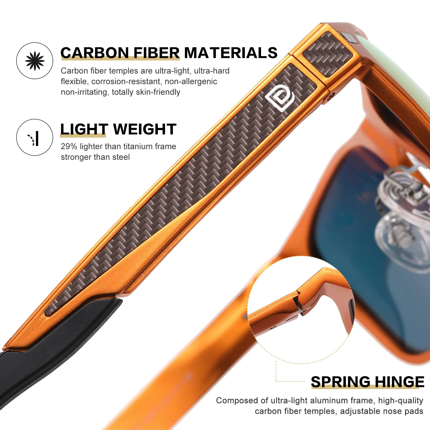 DUCO Polarized Sunglasses Sports Shades 100%UV Protection 8207
