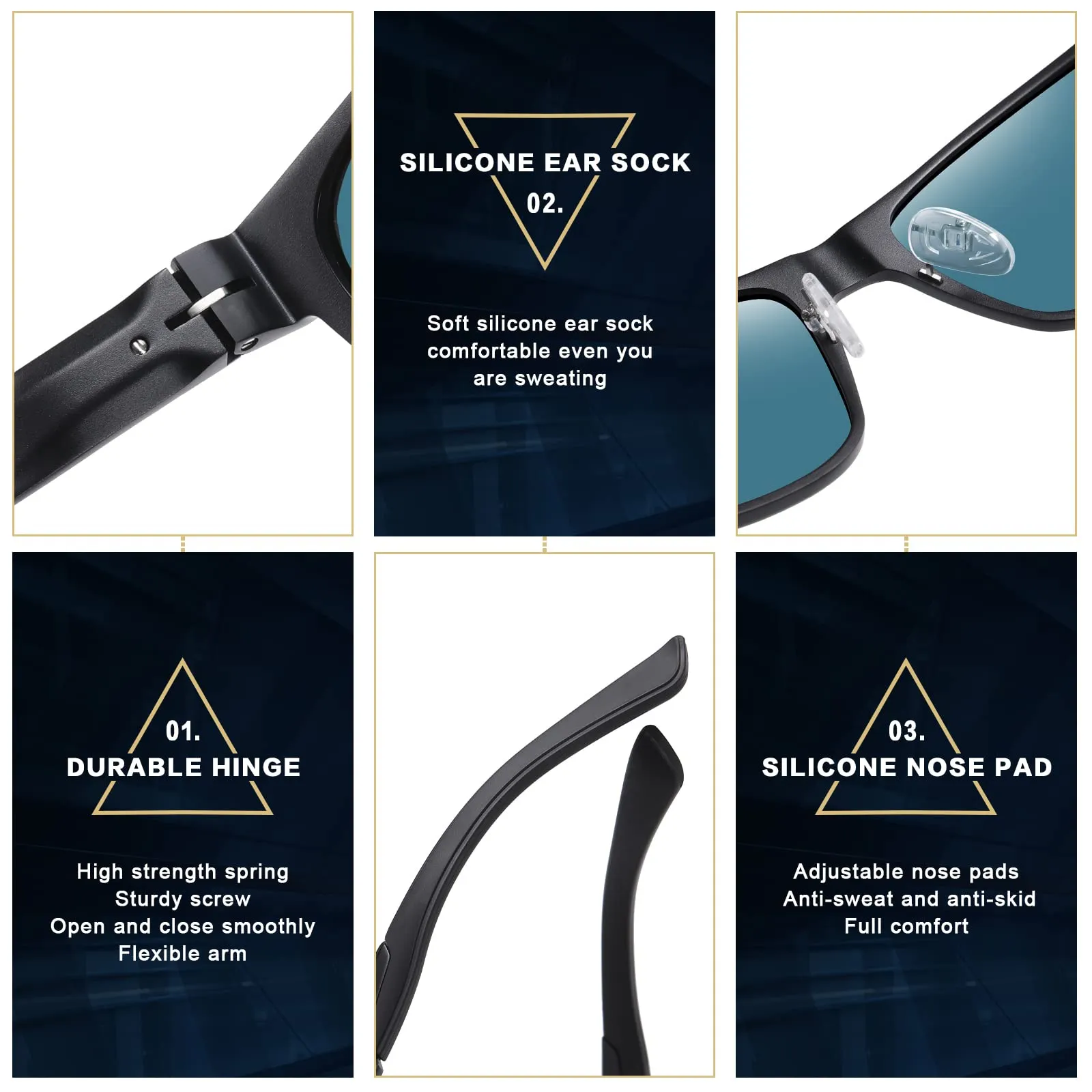 DUCO Polarized Sunglasses Sports Shades 100%UV Protection 8207