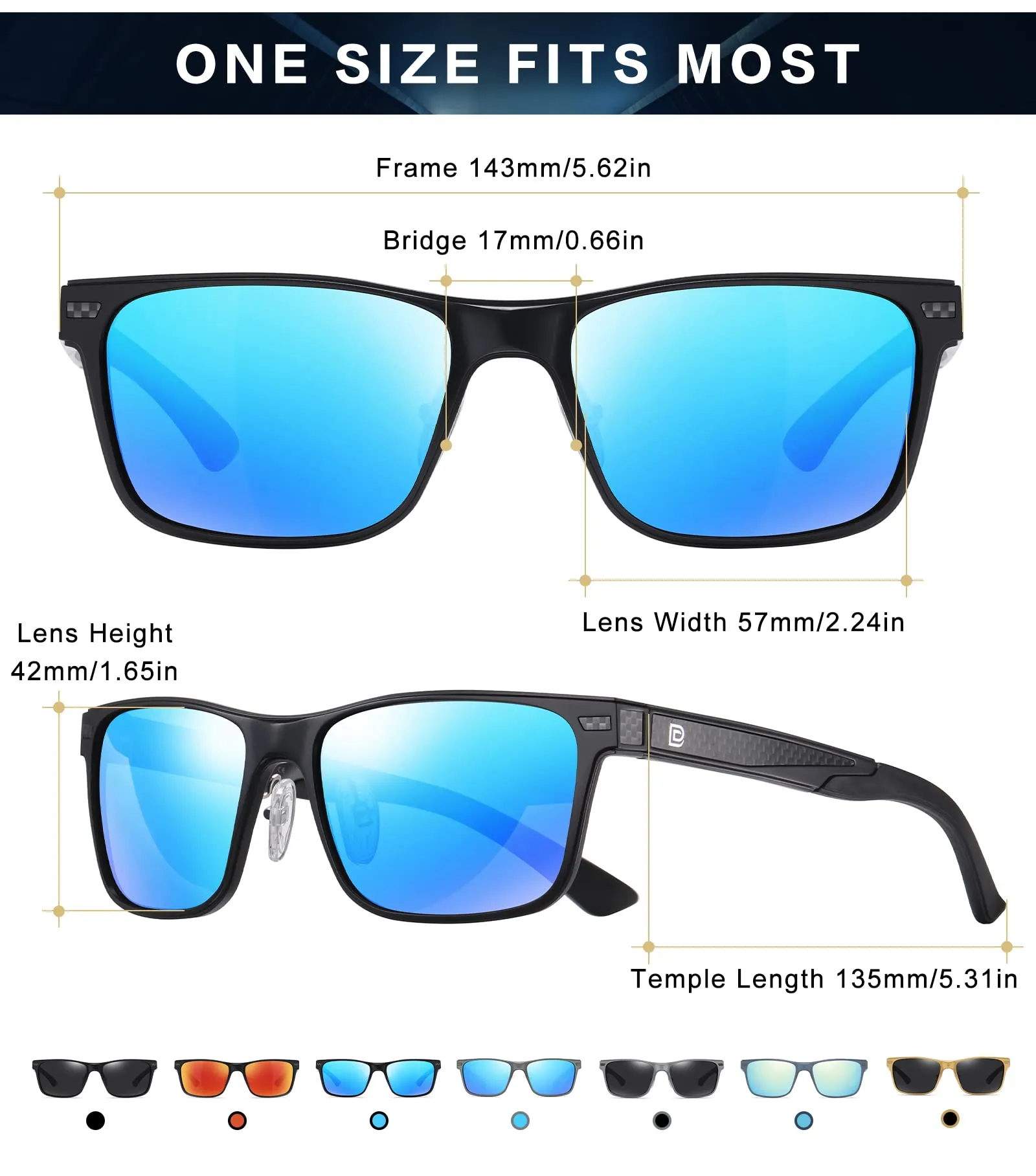 DUCO Polarized Sunglasses Sports Shades 100%UV Protection 8207
