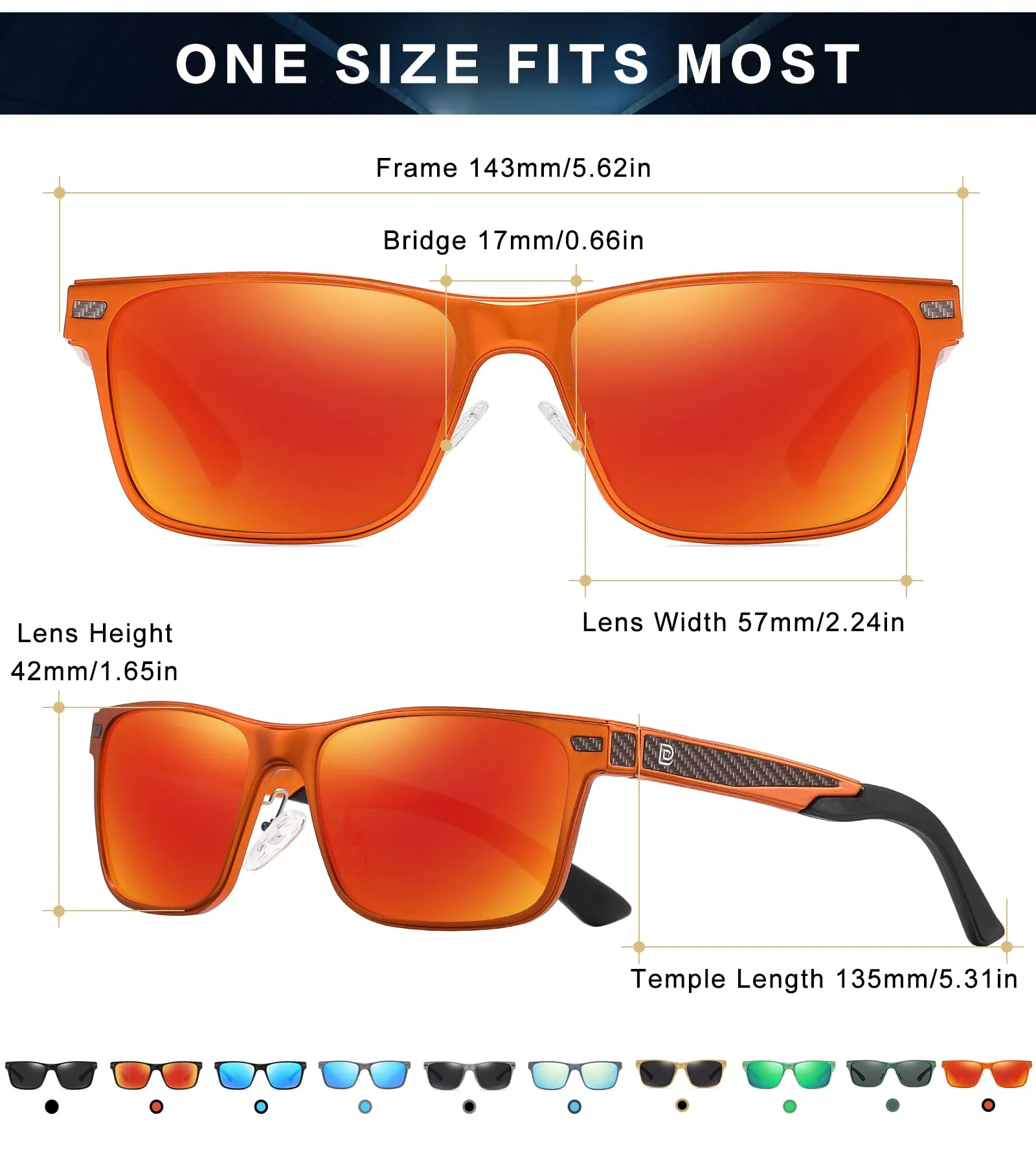 DUCO Polarized Sunglasses Sports Shades 100%UV Protection 8207