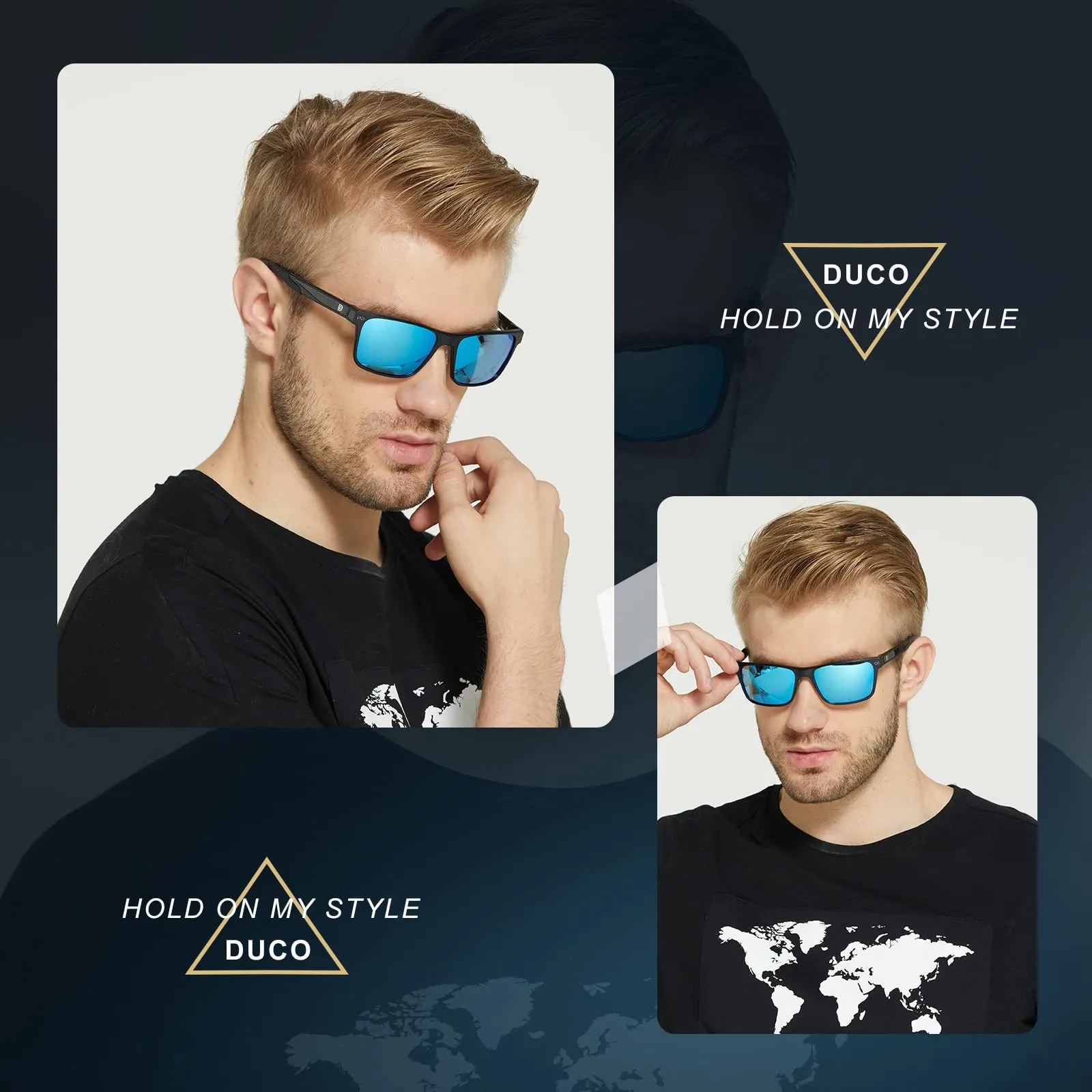 DUCO Polarized Sunglasses Sports Shades 100%UV Protection 8207