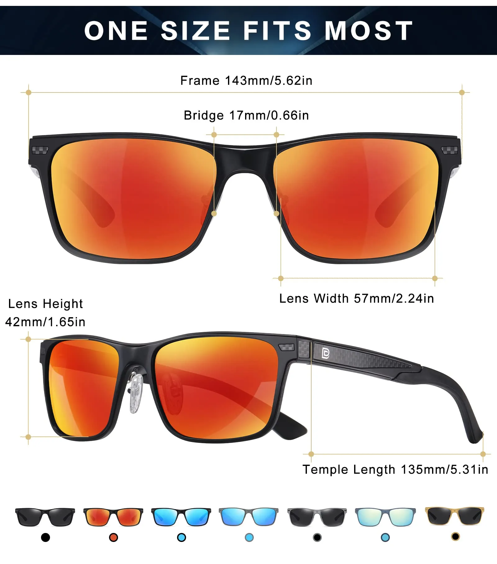 DUCO Polarized Sunglasses Sports Shades 100%UV Protection 8207