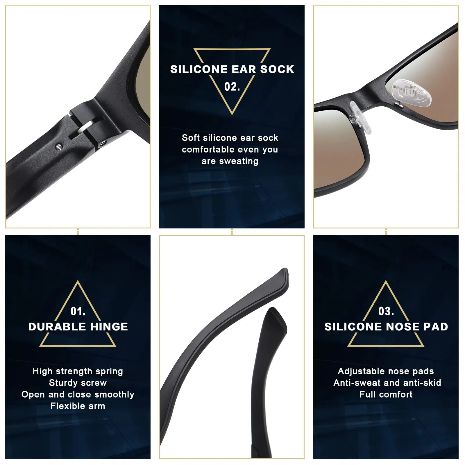 DUCO Polarized Sunglasses Sports Shades 100%UV Protection 8207