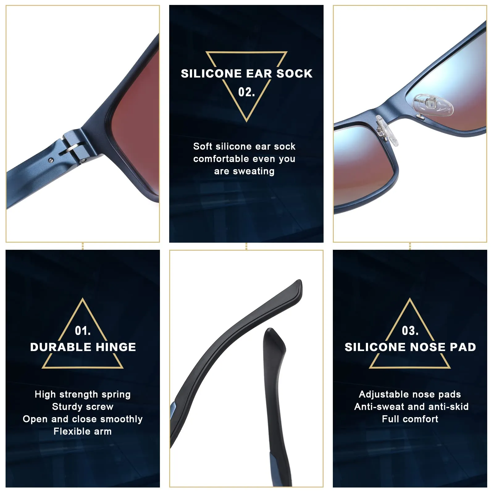 DUCO Polarized Sunglasses Sports Shades 100%UV Protection 8207
