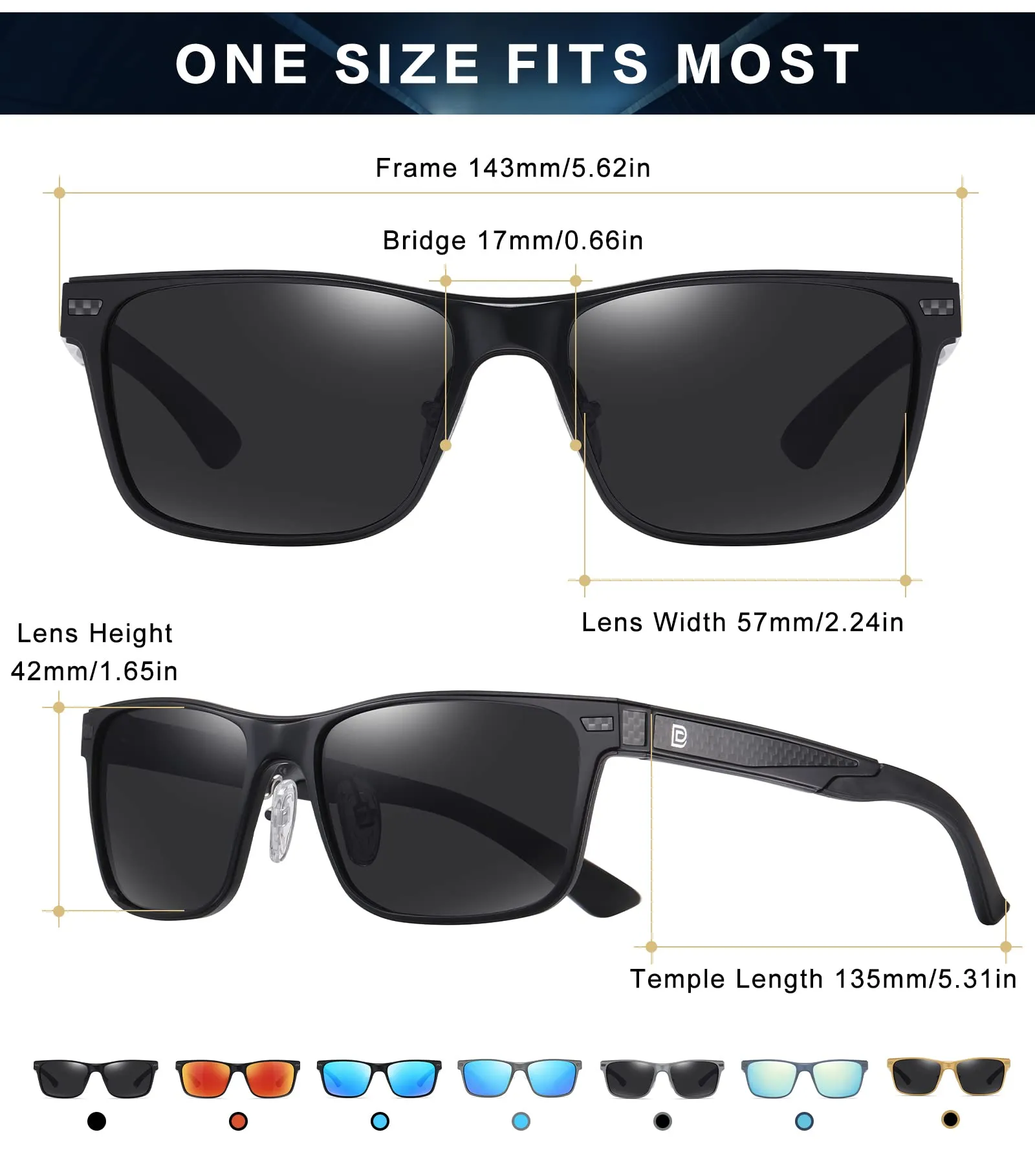 DUCO Polarized Sunglasses Sports Shades 100%UV Protection 8207