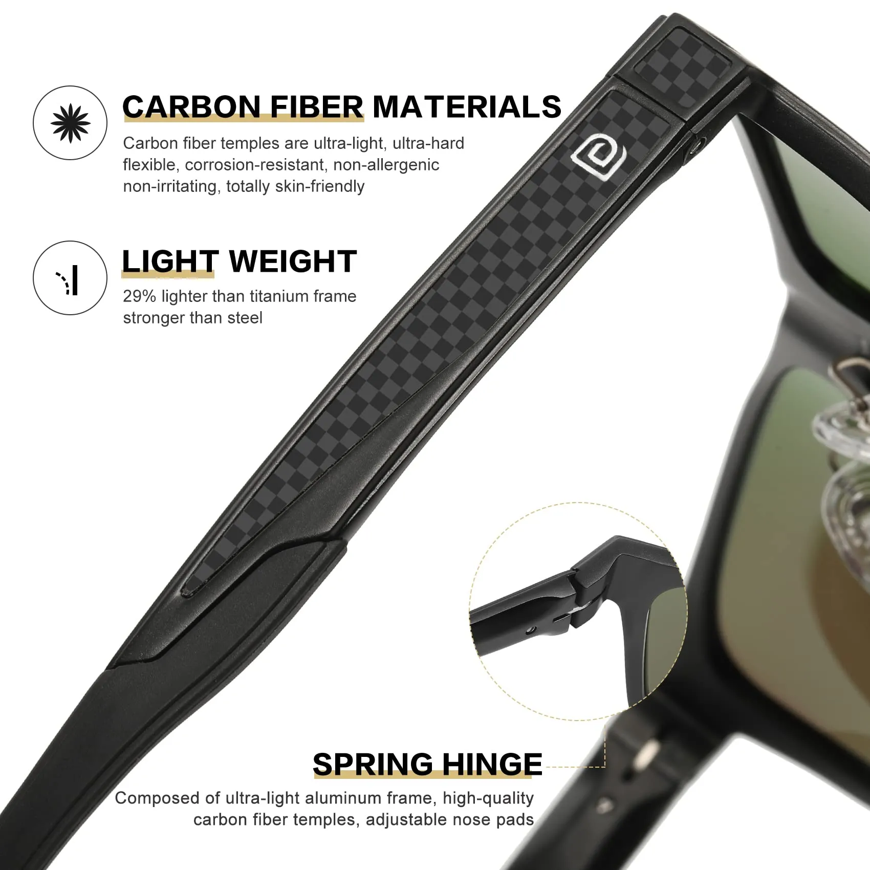 DUCO Polarized Sunglasses Sports Shades 100%UV Protection 8207