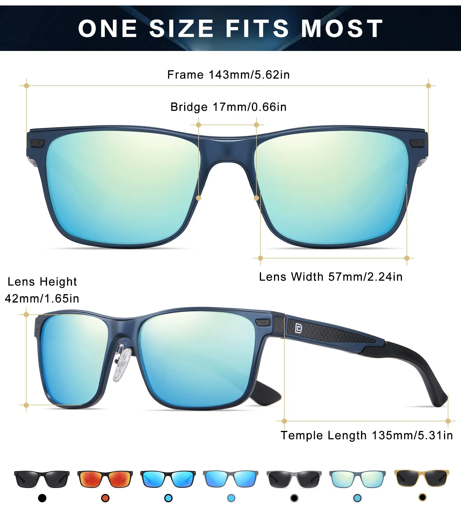 DUCO Polarized Sunglasses Sports Shades 100%UV Protection 8207