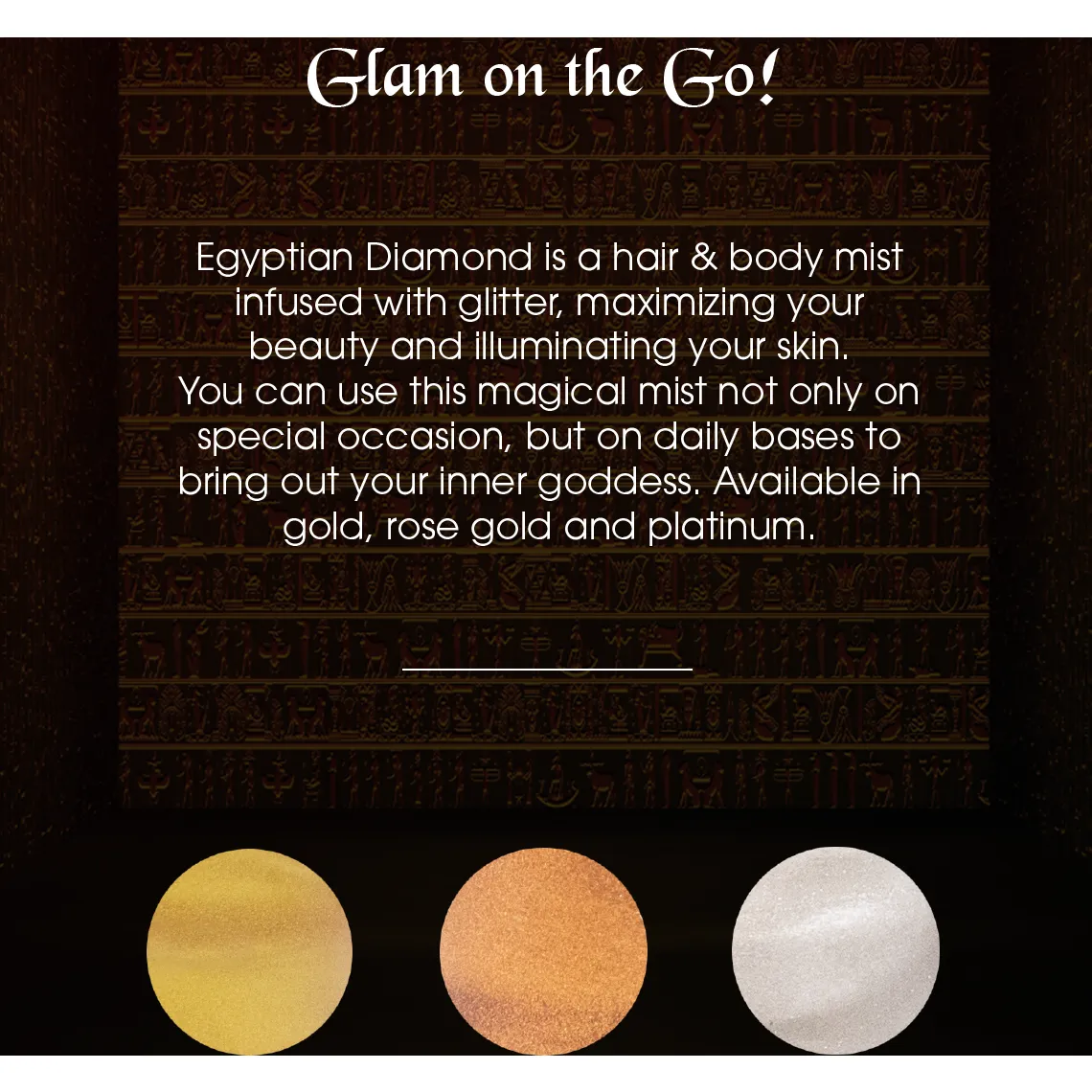 Ebin New York: Egyptian Diamond Hair & Body Glitter Mist - Rose Gold