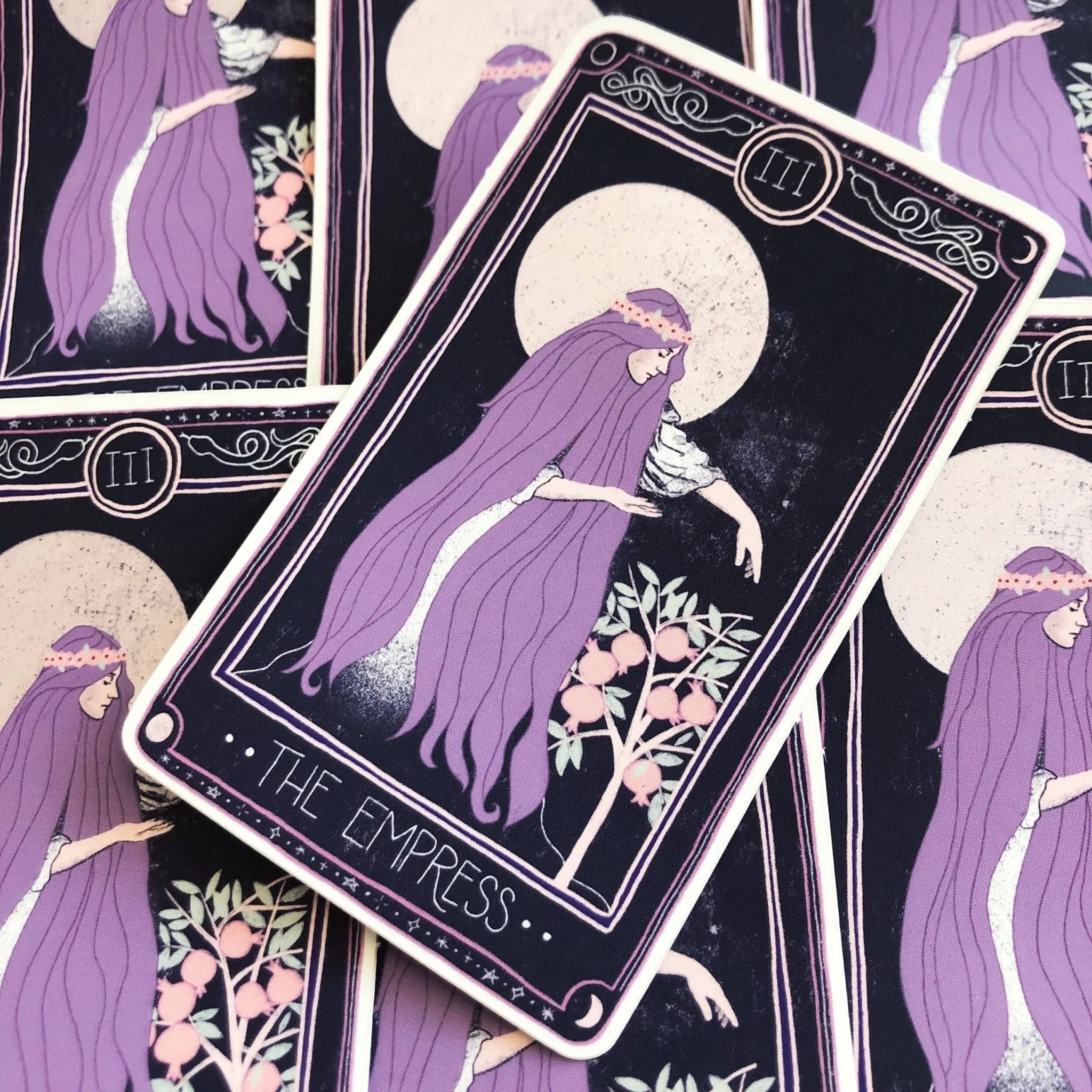 Empress Tarot Matte Holographic Sticker