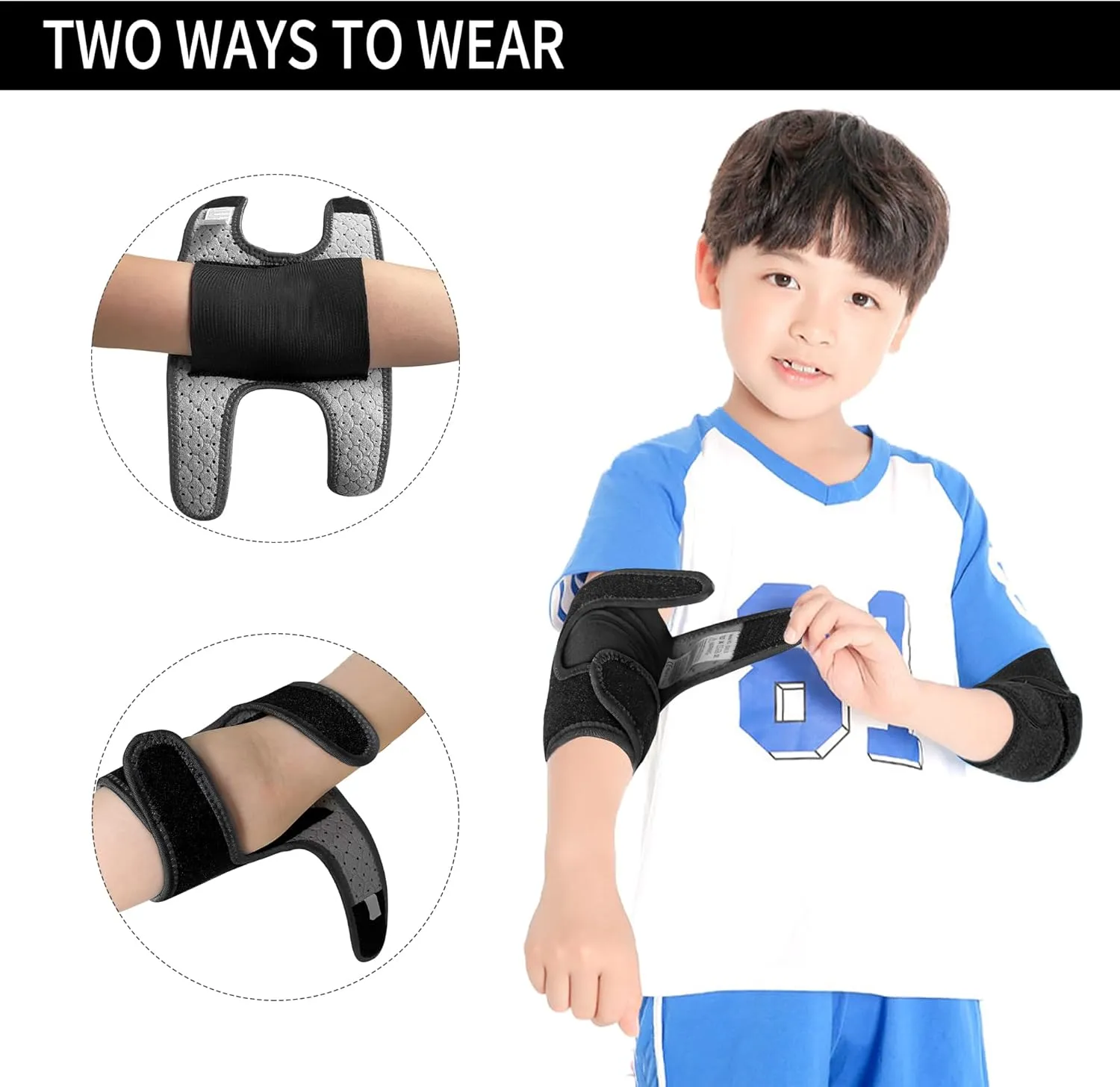 EULANT Elbow Pads for Kids Junior Youth, Toddler, Soft & Breathable Elbow Pad for Biking Volleyball Basketball Football Skating Dancing Crawl, Child Elbow Pads with Thicken Sponge Padding