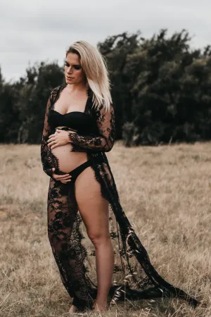 Eve Lace Kimono - Black