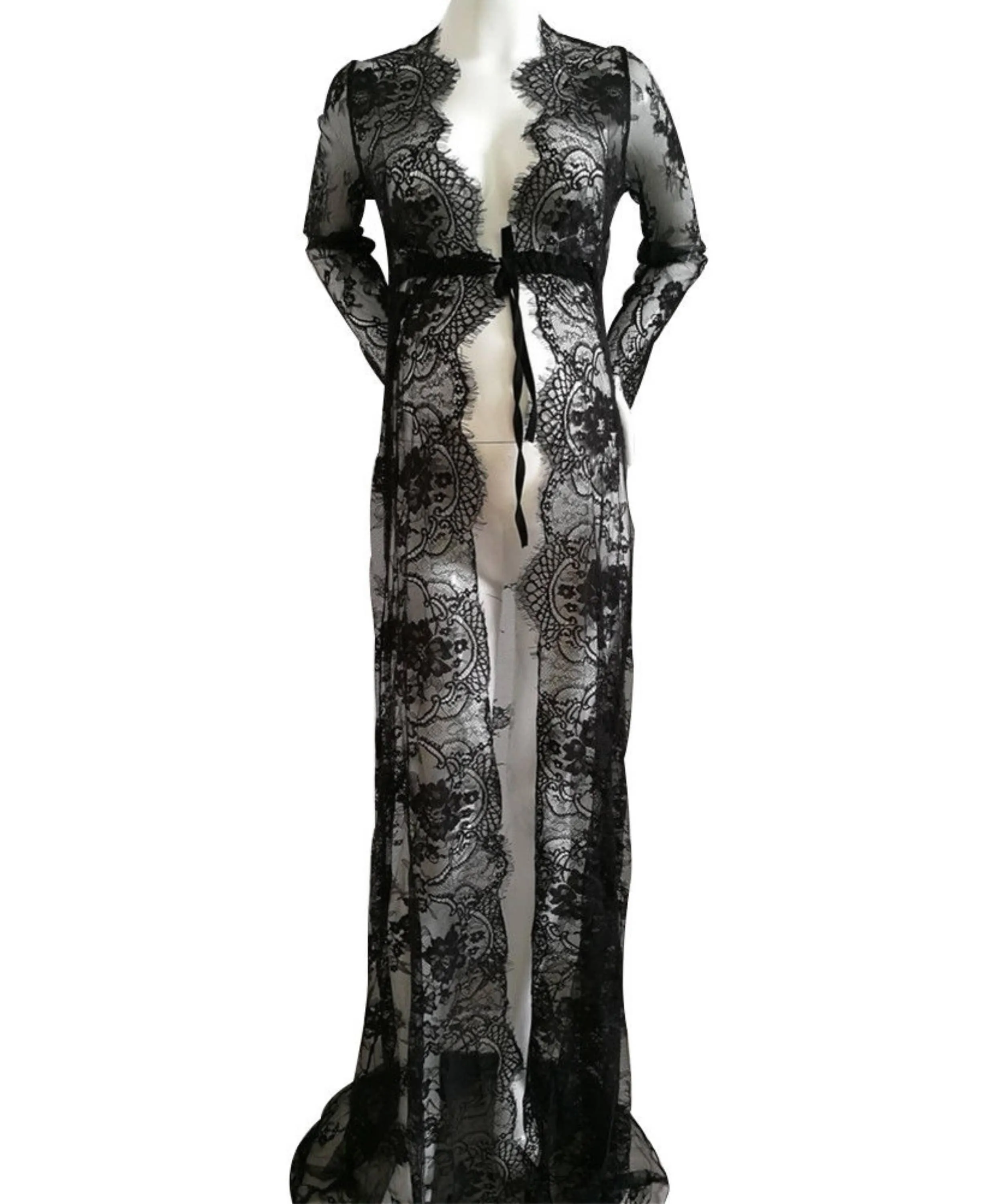 Eve Lace Kimono - Black