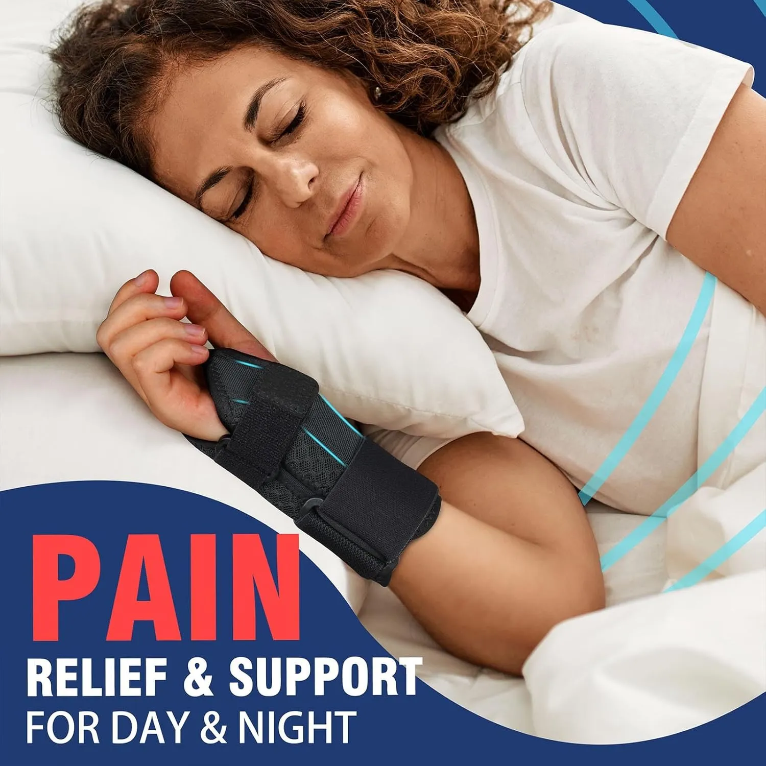 FEATOL 2 Pack Carpal Tunnel Wrist Brace For Work With Wrist Splint, 6.5'' Hand Brace Night Support For Women Men, Pain Relief For Tendonitis, Arthritis, Pregnancy, Typing, Right and Left Hand, Small