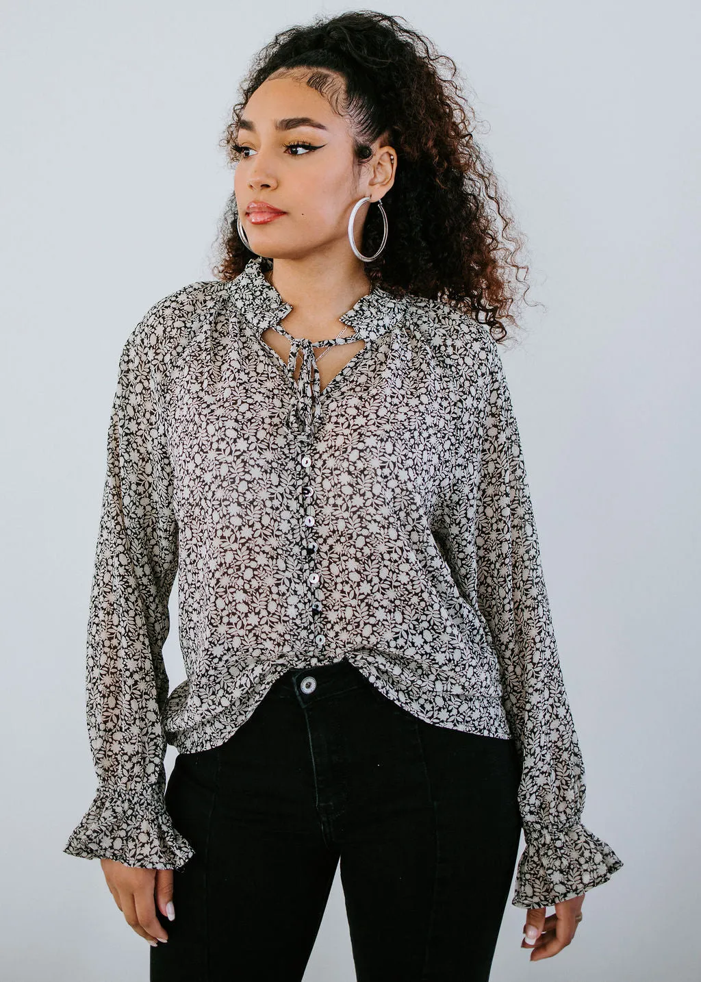 Flirty In Floral Blouse