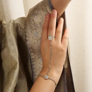 Forever Floral Hand Chain in Rhodium