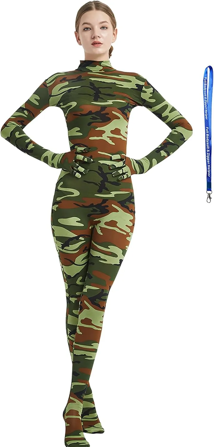 Full Bodysuit Include Zipper Helper Womens Costume Without Hood Spandex Zentai Unitard Body Suit