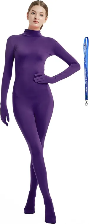 Full Bodysuit Include Zipper Helper Womens Costume Without Hood Spandex Zentai Unitard Body Suit