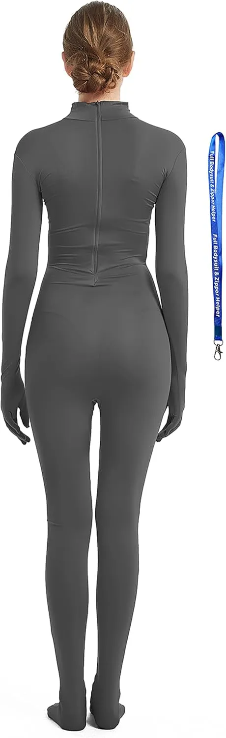 Full Bodysuit Include Zipper Helper Womens Costume Without Hood Spandex Zentai Unitard Body Suit