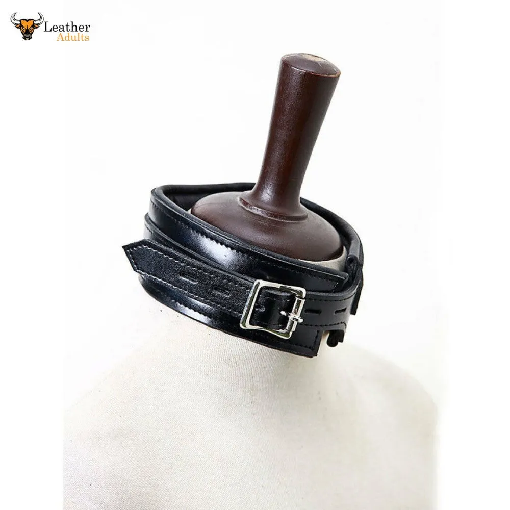 Genuine Black Leather Arm And Neck Binder Bondage Restraint Set for Adult Play BDSM