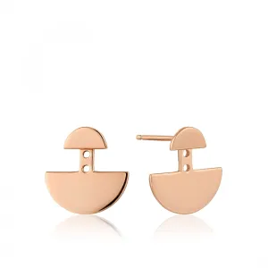 GEOMETRY EAR JACKETS ROSE GOLD ANIA HAIE