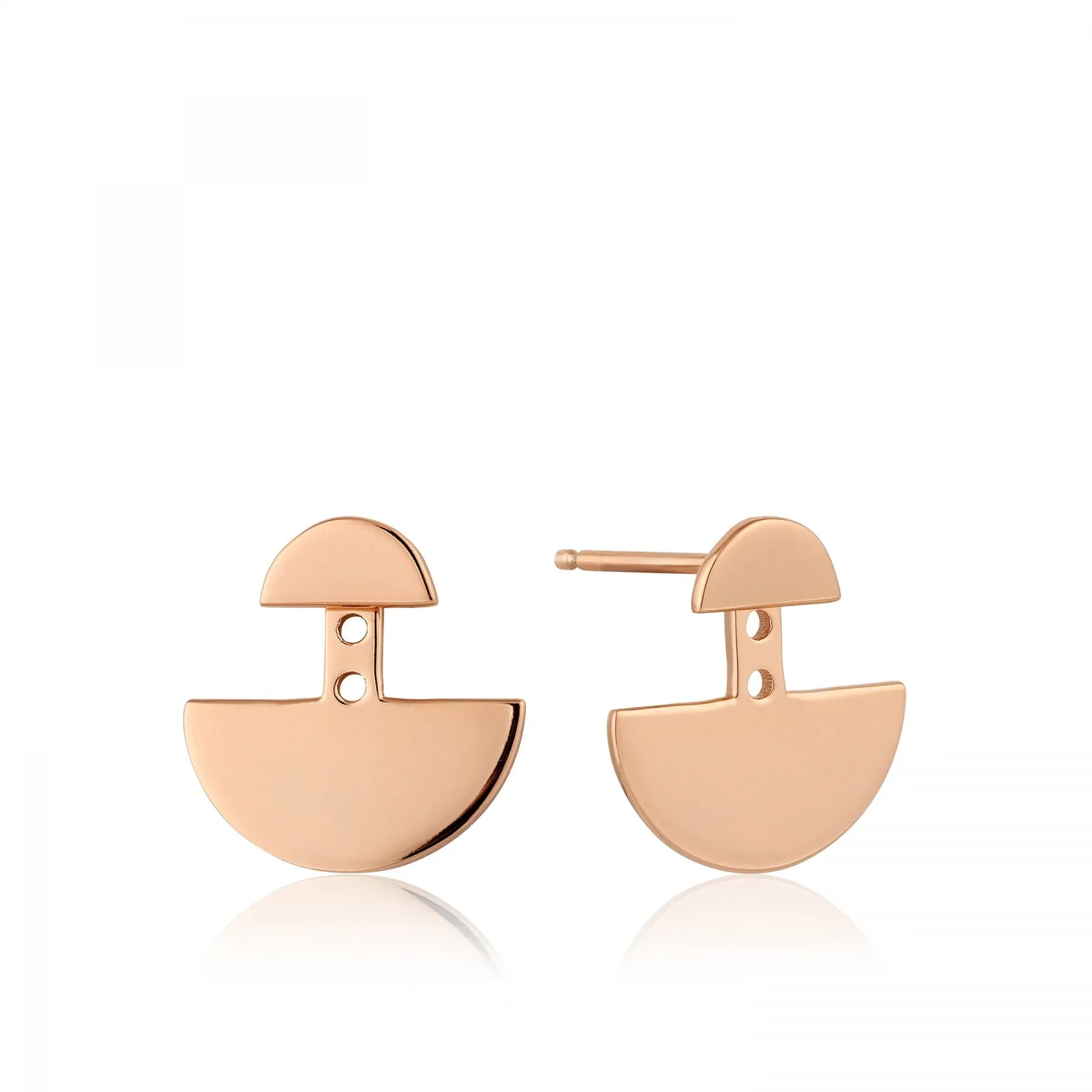 GEOMETRY EAR JACKETS ROSE GOLD ANIA HAIE