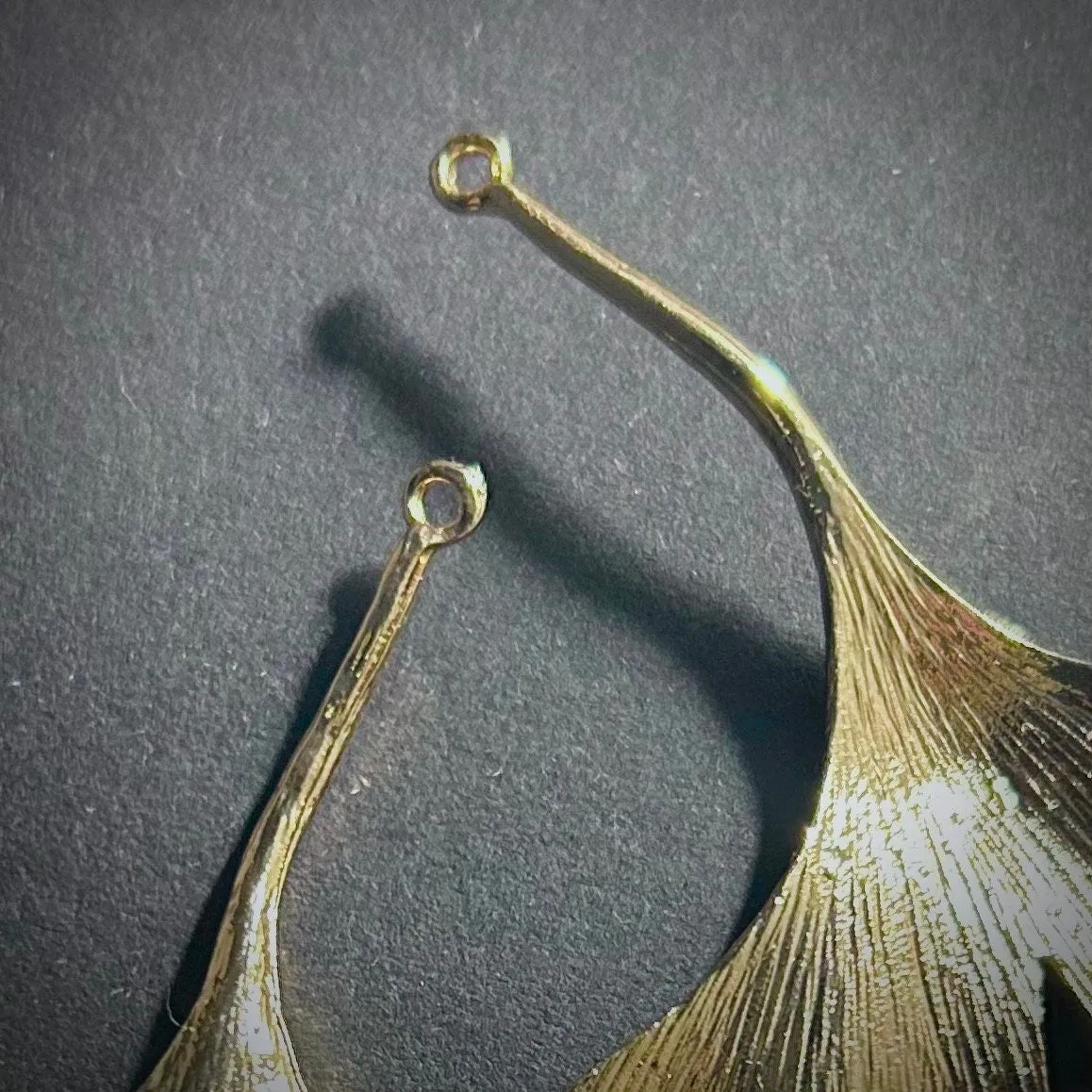 Ginkgo Leaf Gold Ear Jackets (No Stud Earrings Included)