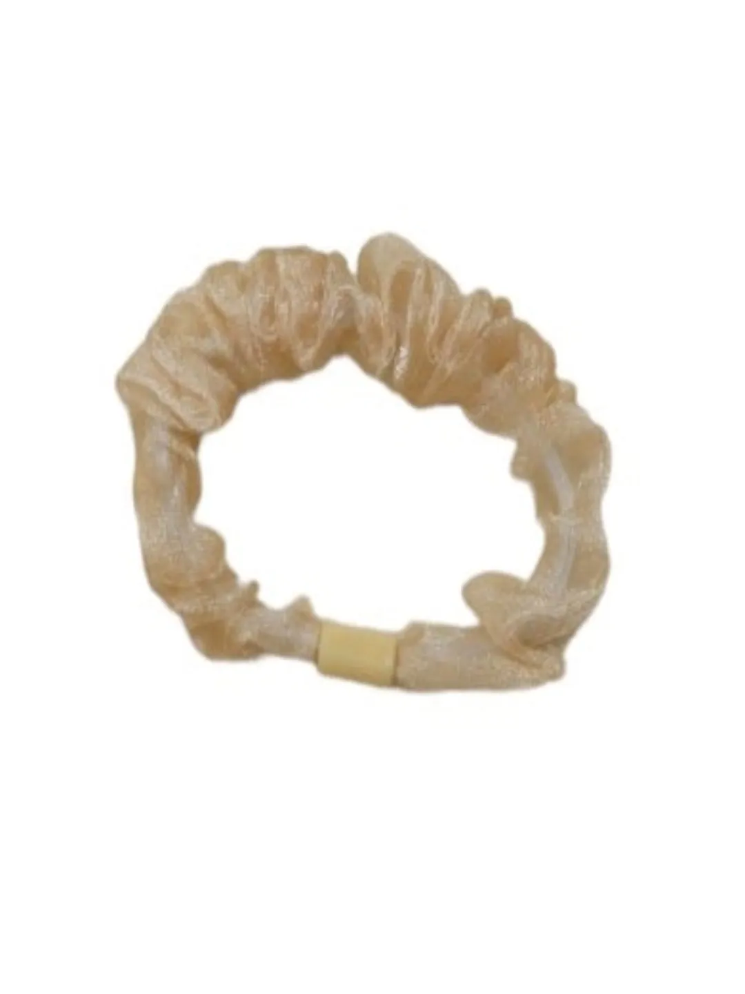 Golden Twist Set: Satin Braided Headband with Glittering Beige Scrunchie- Pack of 2