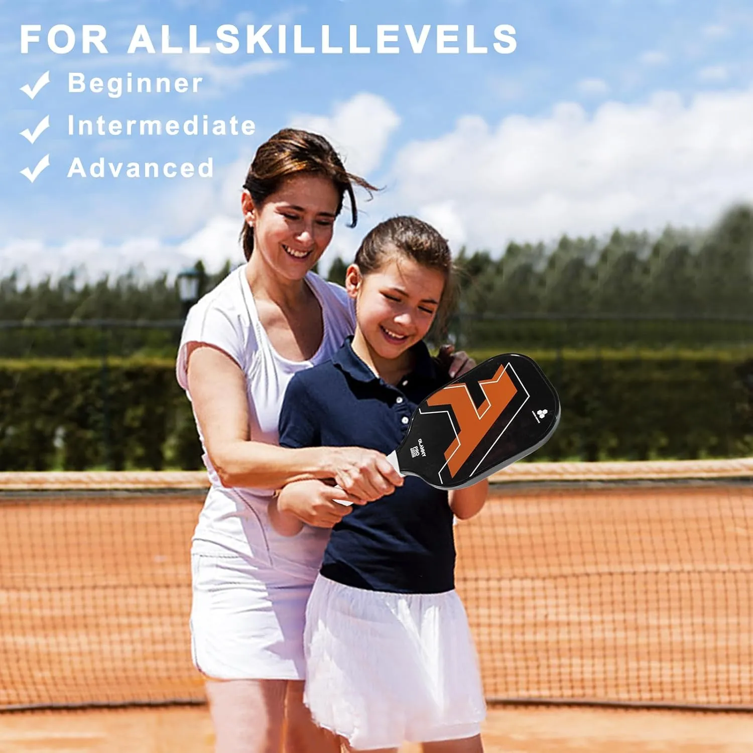 Graphite Pickleball Paddles Set- Premium Rackets Fiber Face & Polymer Honeycomb Core Pickleball Set Includes Pickleball Paddles   Pickleball Balls  Replacement Soft Grip   1 Bag