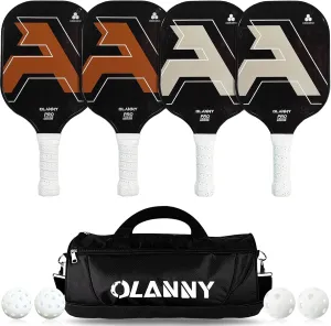 Graphite Pickleball Paddles Set- Premium Rackets Fiber Face & Polymer Honeycomb Core Pickleball Set Includes Pickleball Paddles   Pickleball Balls  Replacement Soft Grip   1 Bag