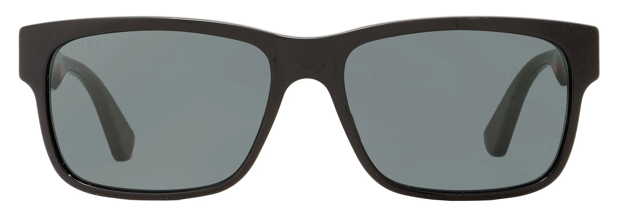 Gucci Men's Rectangular Sunglasses GG0340S 006 Black/Green/Red 58mm