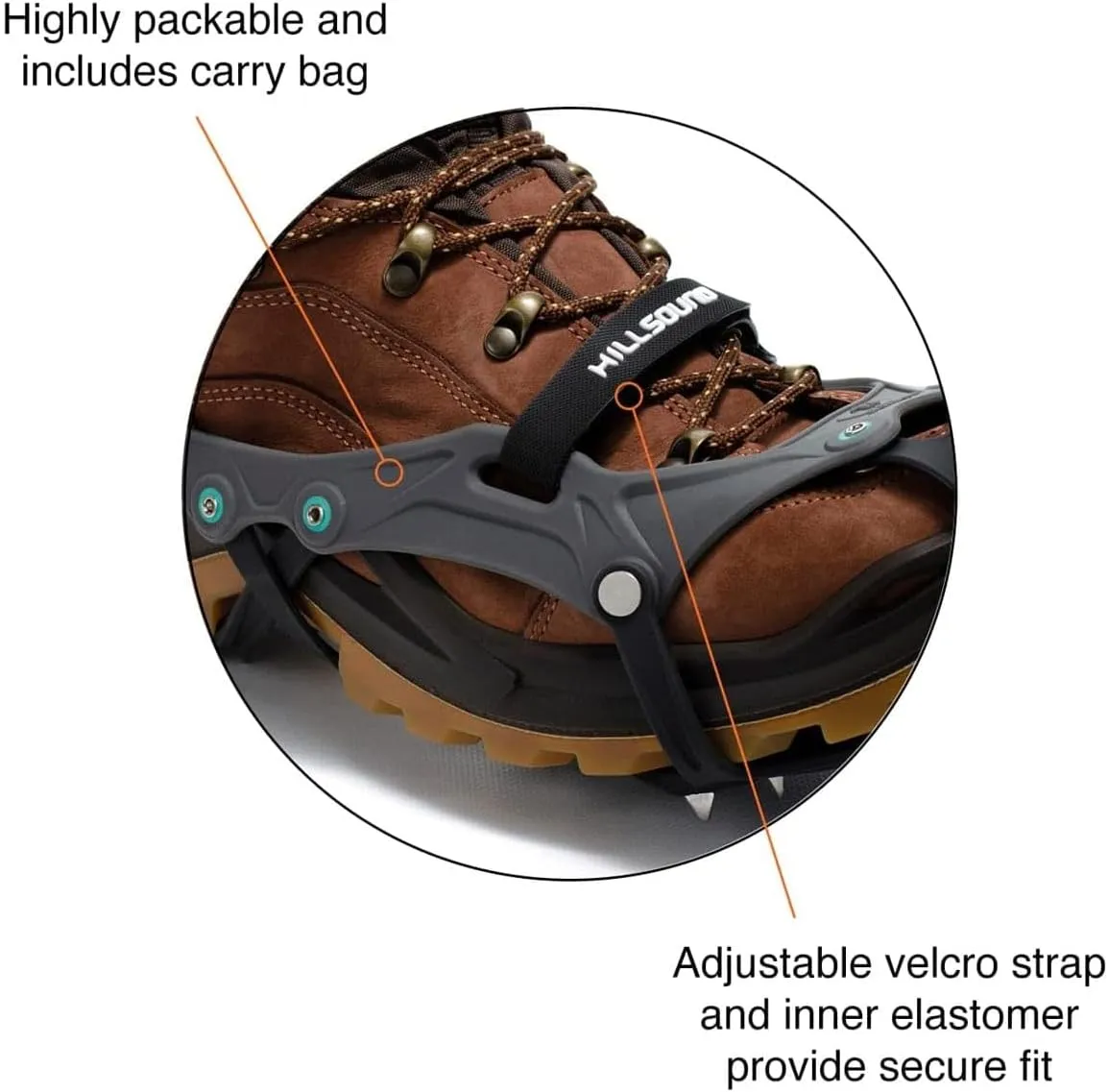 Hillsound FlexSteps Crampon, Lightweight Ice Cleat Traction for Snow & Light Trail Hiking