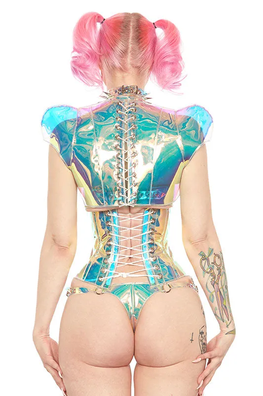 Holographic PVC Zipper buckle thong