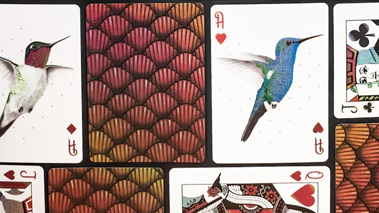 Hummingbird Feathers Red Playing Cards Cartamundi