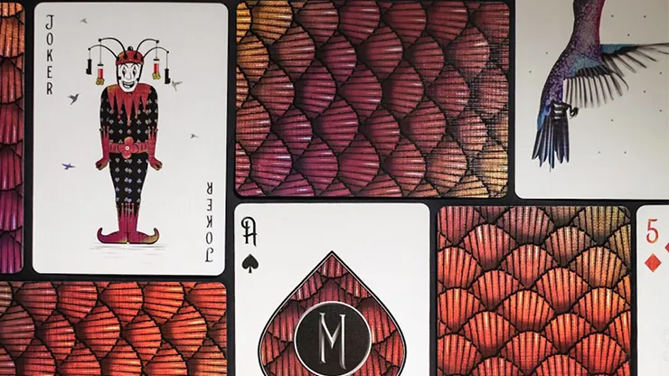 Hummingbird Feathers Red Playing Cards Cartamundi