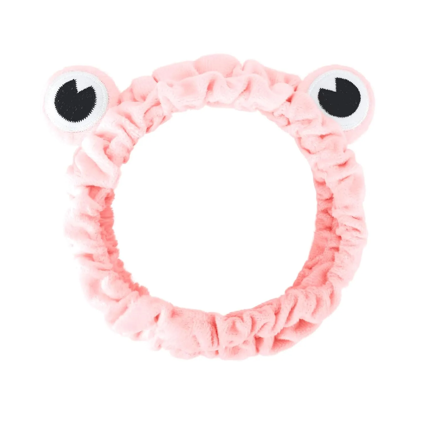 Jowmoy Pink Frog Eye Elastic Headband - Versatile for Spa, Skincare, Makeup, Face Wash, Fun Gift for Women (1 Pack)