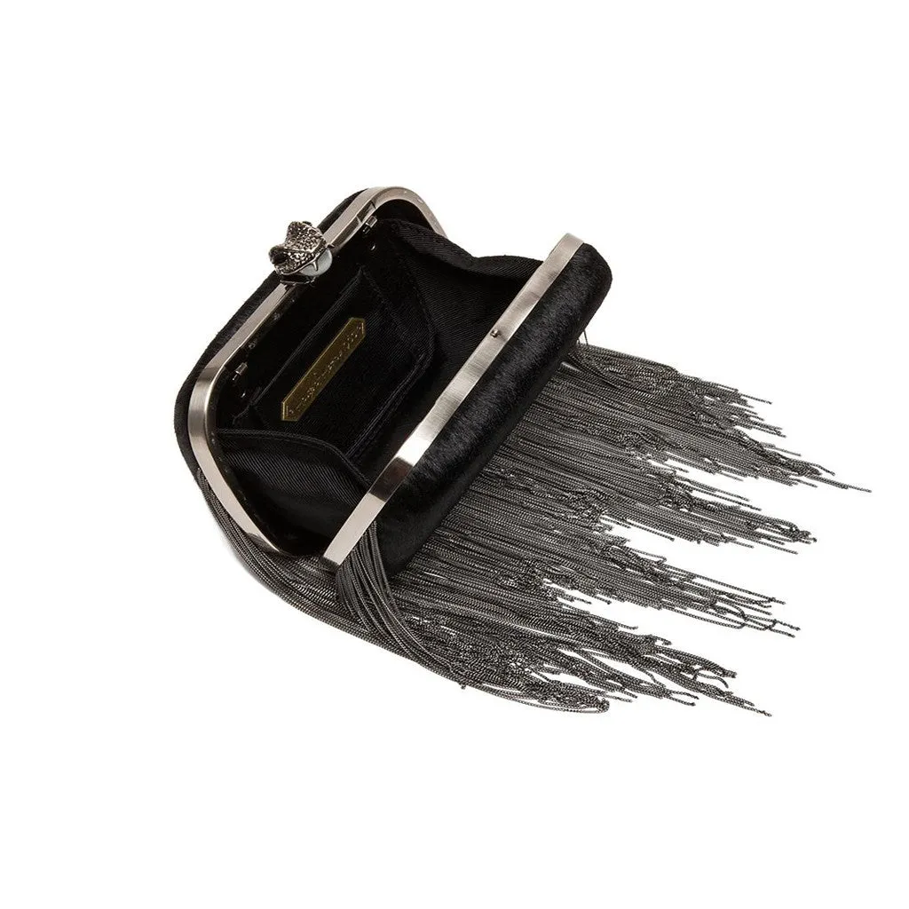 Jude Calf Hair Black - Clutch