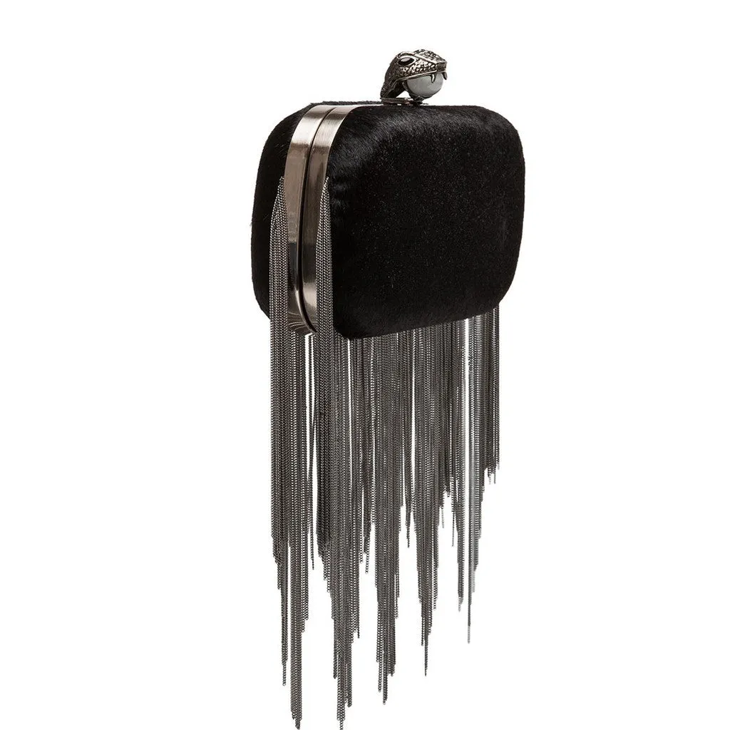Jude Calf Hair Black - Clutch