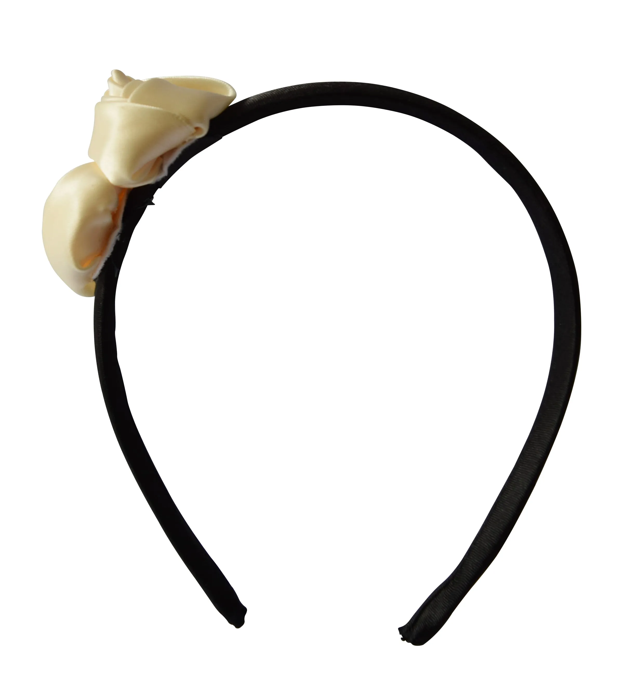 Kids Hair Band_Gold 2 Satin Flower