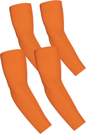 KUHNMARVIN 2 Pairs Arm Sleeves Compression UV Protection Cooling Sun Sleeves Tattoo Cover Up Basketball Arm Sleeves Football