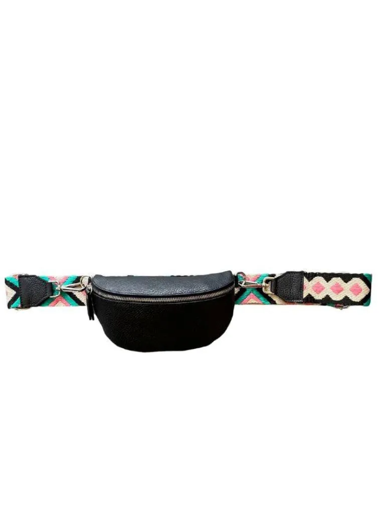 Leather Belt Bag- Black