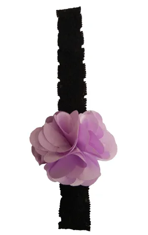 Lilac flower on Blk Lace